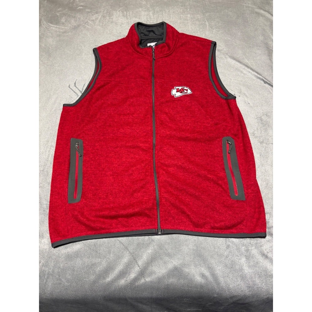 NFL Mens Size XXL Red Kansas City Chiefs Polyester Vest